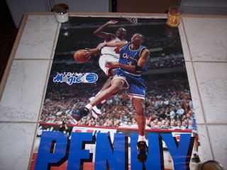 1995 NBA Poster Penny Hardaway Michael Jordan Orlando Magic Bulls