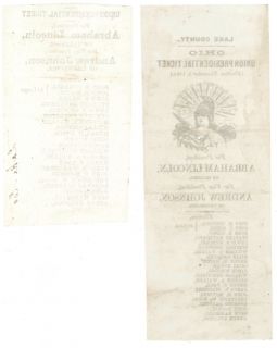 1864 Lincoln/Johnson Presidential election ballots from Ohio.