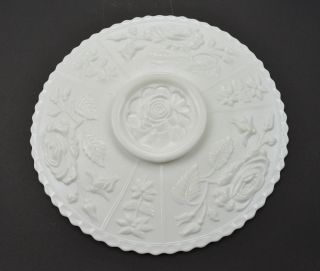 Imperial Glass Rose Milk Glass Pattern Canape Plate 10 75 Collectible