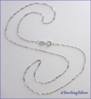 Silver Italian Designer Chain /Necklace, 18, 1.2 grams,1.3mm width