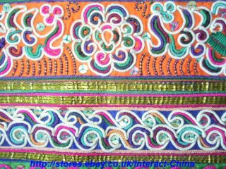 Miao Hmong Hand Stitch Embroidery Textile Folk Art 217