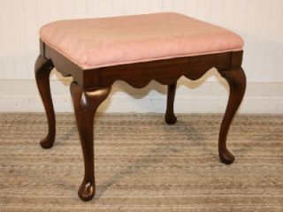 Harden Solid Mahogany Federal Queen Anne Footstool Ottoman Vanity