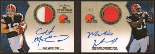 2010 Topps Five Star Colt McCoy and Montario Hardesty Game Used 2