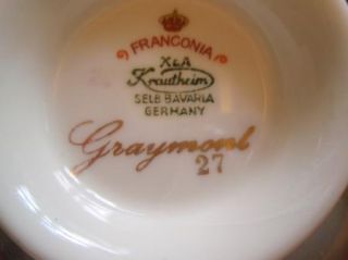 Vintage Franconia Krauthein Germany Graymont Cups Saucers Plates Bowls