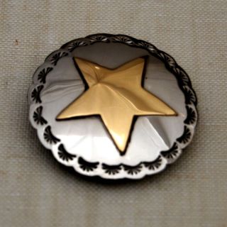 Nickel Silver Brass Overlay Concho Star