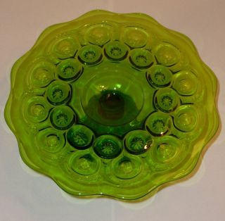 Green Depression Glass Cake Stand Le Smith Moon Stars