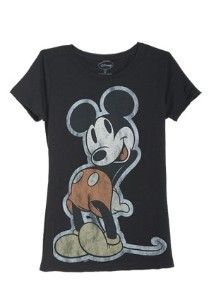  by Disney Vintage Mickey Scoop Neck Graphic Tee T Shirt Sz S
