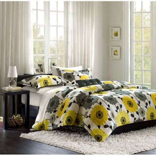 Mizone Blythe Yellow Grey 4 Piece Comforter Set