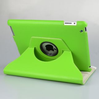  iPad 3 / iPad 2 360° Rotating Stand Leather Case Smart Cover Green