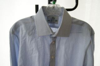 Harrie Hudson White and Blue Stripped Shirt Size 16 5 35