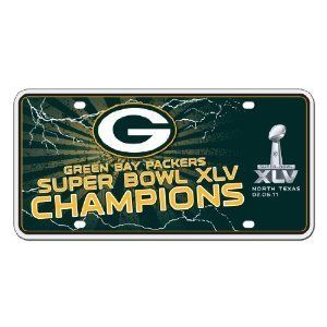Green Bay Packers FREE SHIPPING SALE Super Bowl XLV Metal LICENSE