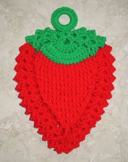 Strawberry Potholder Hotpad Crochet Brand New Cute