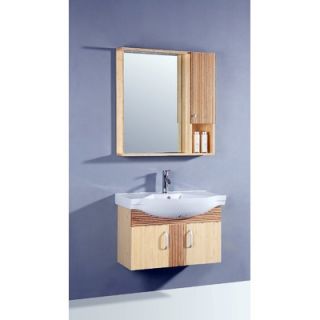 Legion Furniture 33 Single Bathroom Vanity with Mirror in Bamboo