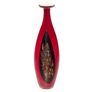 Dale Tiffany Art Glass Vase in Red and Black   AG500233
