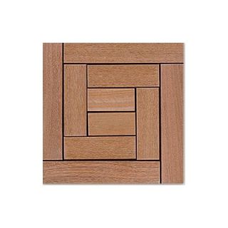 Kontiki Hardwood 16 x 16 Interlocking Deck Tiles in Windmill Pattern