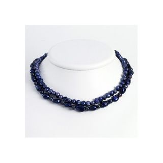  Dark Blue Cultured Pearl Necklace   16 Inch  Lobster Claw