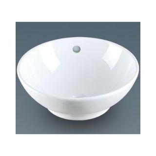 Ronbow 9.06 x 18.50 Round Ceramic Vessel Sink with Overflow in White
