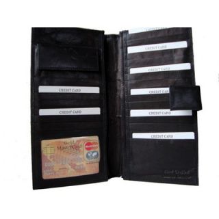  Leather Travel Passport Wallet with 23 Credit Card Pockets