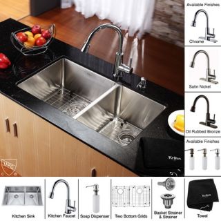 33 inch Undermount Double Bowl Stainless Steel Kitchen Sink with