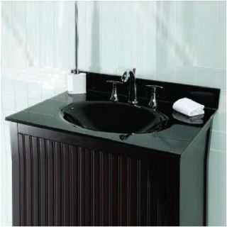 Pegasus 31, 37 or 49 Black Glass Vanity Top with Sink and Optional