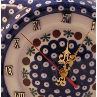 Polish Pottery Teatime Table Clock   Pattern 41A   1433 41A