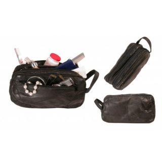 Patch Leather Design Travel Toiletries Case