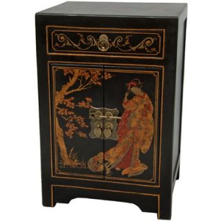 Oriental Furniture Asian Black Lacquer Altar Cabinet   LCQ 44 BL