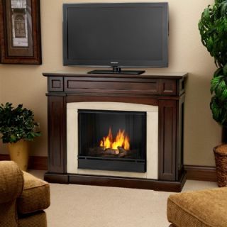Real Flame Lannon 51 Ventless TV Stand with Gel Fireplace   3300 DW