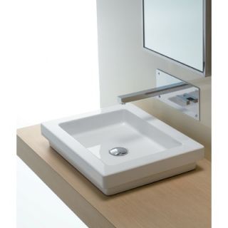 Bissonnet Area Boutique Logic 50 Ceramic Bathroom Sink in White
