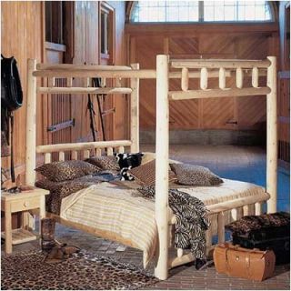 Rustic Cedar Canopy Four Poster Bed