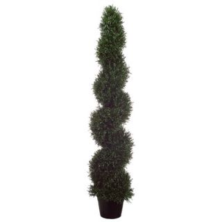 Tori Home 60 Rosemary Spiral Topiary Plant with Plastic Pot in Green