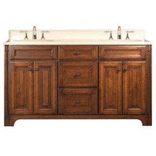 Minka Ambience 62 Double Bath Vanity with Black Marble Top in Cherry