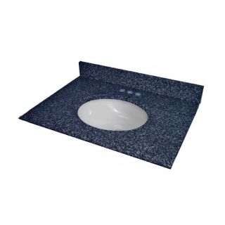 25, 31, 37, 49 or 61 Blue Pearl Vanity Top with Sink and Optional