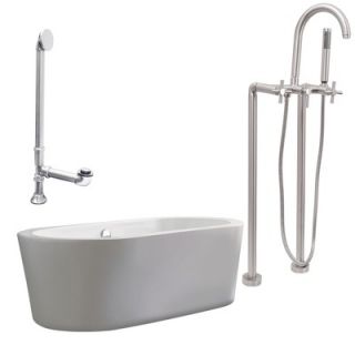 Giagni Ventura 67 Apron Tub with Floor Mount Faucet and Cross Handles