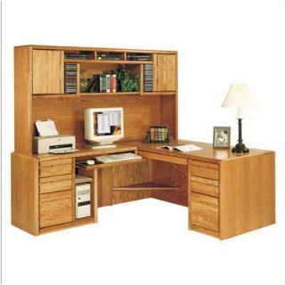 Martin Home Furnishings Contemporary L Shape Executive Desk with Hutch