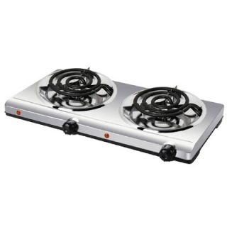 Toastess Portable Double Coil Cooking Range with Stainless Steel Base