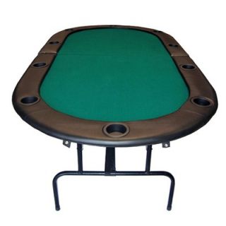 JP Commerce 84 Foldable Texas Holdem Poker Table in Green with Legs