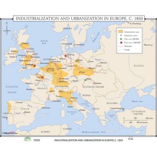 World History Wall Maps   Industrialization & Urbanization in Europe