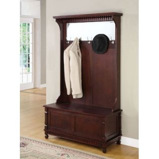 Powell Contemporary Merlot Wood Entryway Storage Bench
