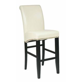 OSP Designs Bonded Leather 30 Parsons Bar Stool with Nail Head