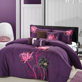 Luxury Home Orchid 8 Piece Gardenia Comforter Set