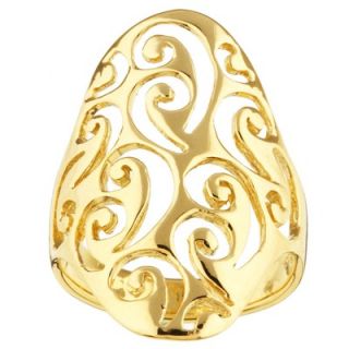 Evalue Jewelry Caribe Gold 14k Gold over Silver Filigree Cigar Band