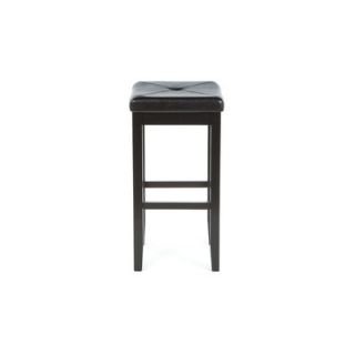 Crosley Upholstered Square Seat 29 Barstool in Black   CF500529 BK