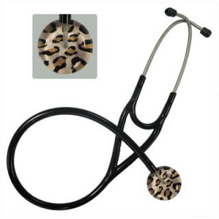 UltraScopes Adult Stethoscope with Leopard Print Design and Black