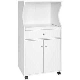 Microwave Cart with Cabinet and Pull Out Tray by Hazelwood Home