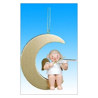 Christian Ulbricht Angel on a Golden Moon Ornament   31443