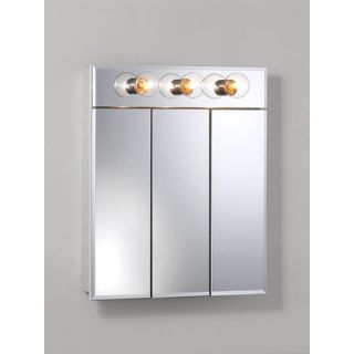 Frameless Ashland Surface Mount Cabinet with Three Bulbs in White