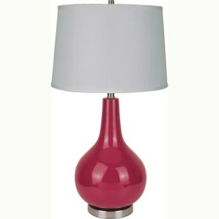 ORE Ceramic Gourd Shaped Table Lamp in Rose Red