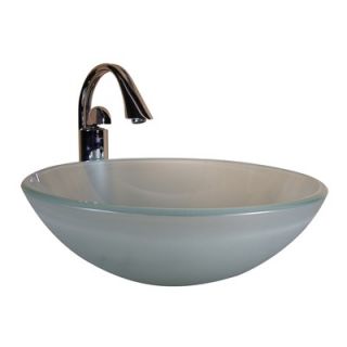 Yosemite Home Decor Frosted Round Glass Basin