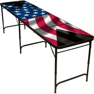 Red Cup Pong American Flag Beer Pong Table in Black Aluminum